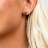 Pendientes de rosca con huella de pata para orejas perforadas