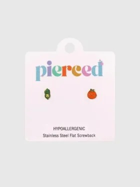 Pendientes de rosca «Vaina de chícharo» / «Tomate» de Pierced Co
