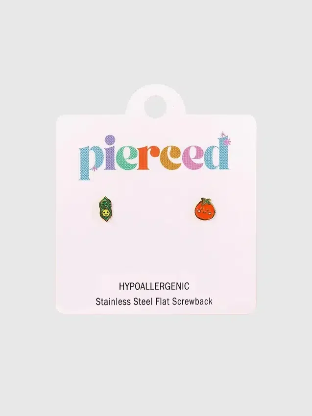 Pendientes de rosca «Vaina de chícharo» / «Tomate» de Pierced Co