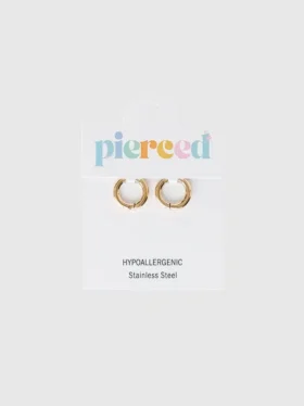 Pendientes Huggie de oro de 8 mm de Pierced Co