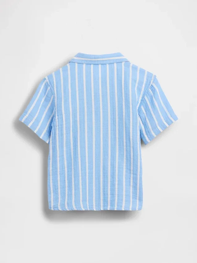 Polo de gasa de algodón estampado para bebés y niños pequeños