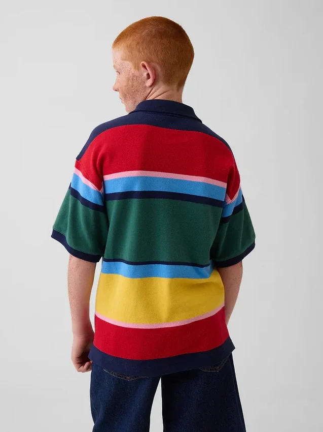 Polo de piqué holgado para niños