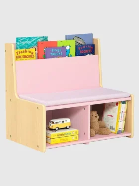 Rincón de lectura para niños pequeños con banco acolchado