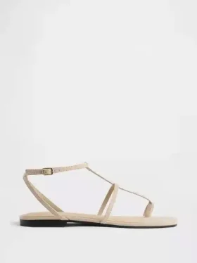 Sandalias con correa en T de gamuza vegana