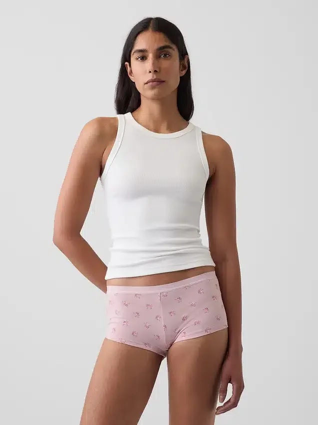Shorty de algodón orgánico elástico súper suave