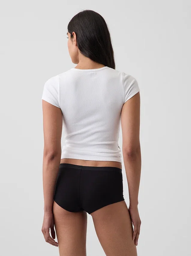 Shorty de algodón orgánico elástico súper suave