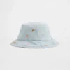 Sombrero de pescador de mezclilla bordado para bebés y niños