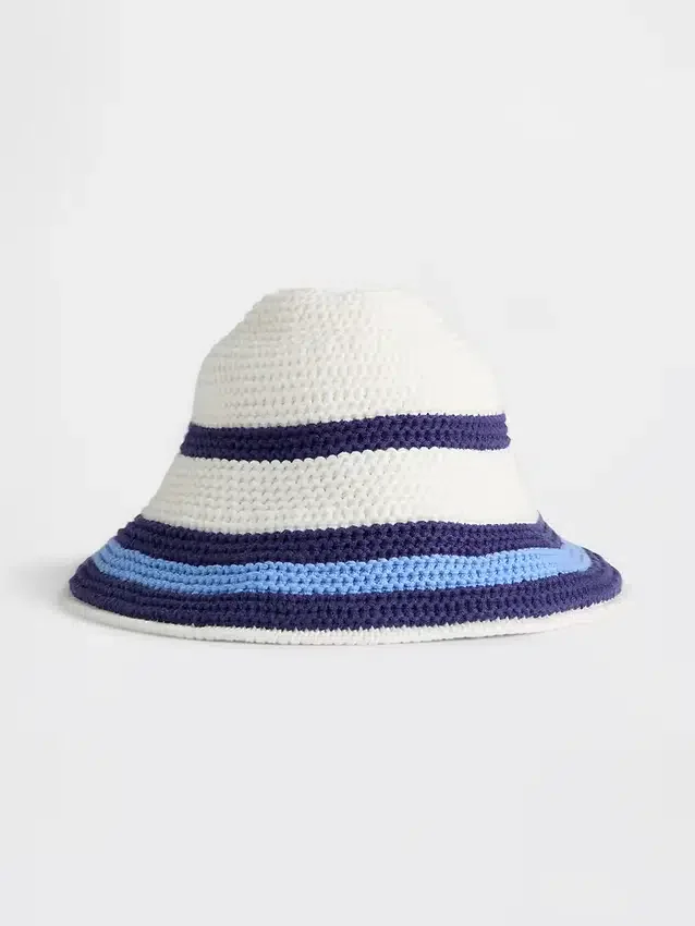 Sombrero de pescador de punto a rayas para bebés y niños pequeños