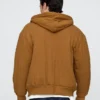 Sudadera con capucha acolchada y forro tipo waffle