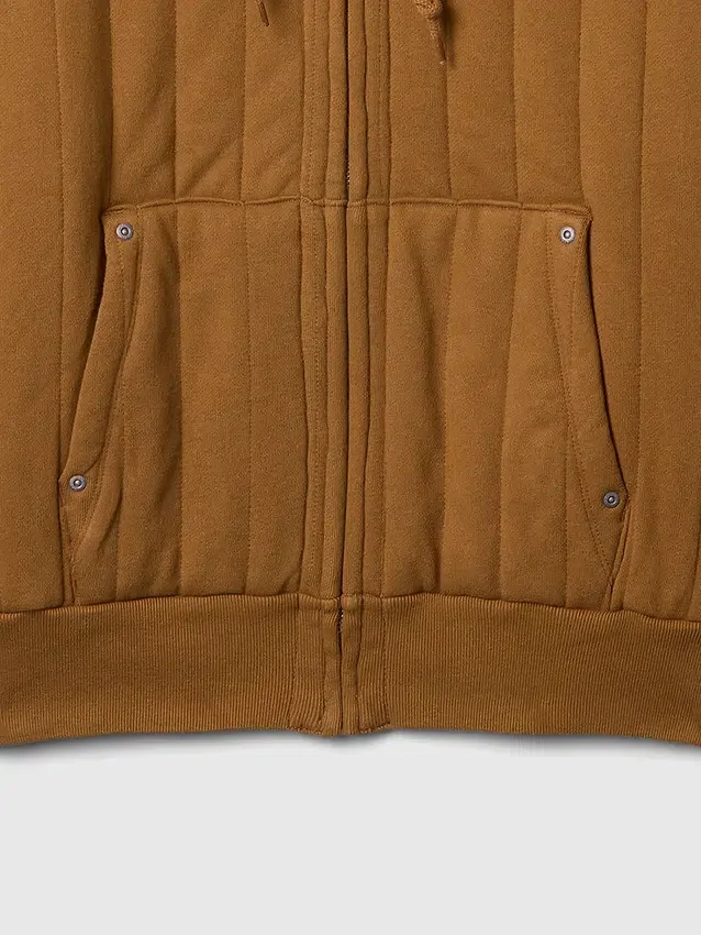 Sudadera con capucha acolchada y forro tipo waffle