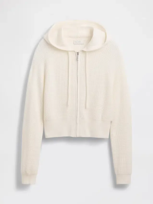 Sudadera con capucha corta de tejido tipo waffle CashSoft de GAP × Summer Fridays