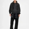 Sudadera con capucha, cremallera completa y corte corto oversize para adultos