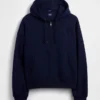 Sudadera con capucha, cremallera completa y corte corto oversize Vintagesoft