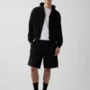 Sudadera con capucha, cremallera completa y corte corto oversize Vintagesoft
