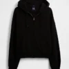 Sudadera con capucha, cremallera completa y corte corto oversize Vintagesoft