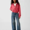 Sudadera con capucha, cremallera completa y corte oversize para niños, de felpa Vintagesoft
