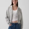 Sudadera con capucha, cremallera y corte en cuña Vintagesoft