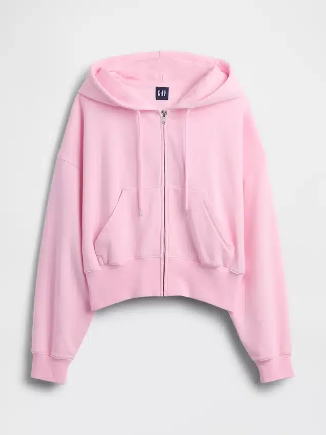 Sudadera con capucha, cremallera y corte en cuña Vintagesoft