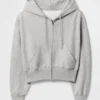 Sudadera con capucha, cremallera y corte en cuña Vintagesoft