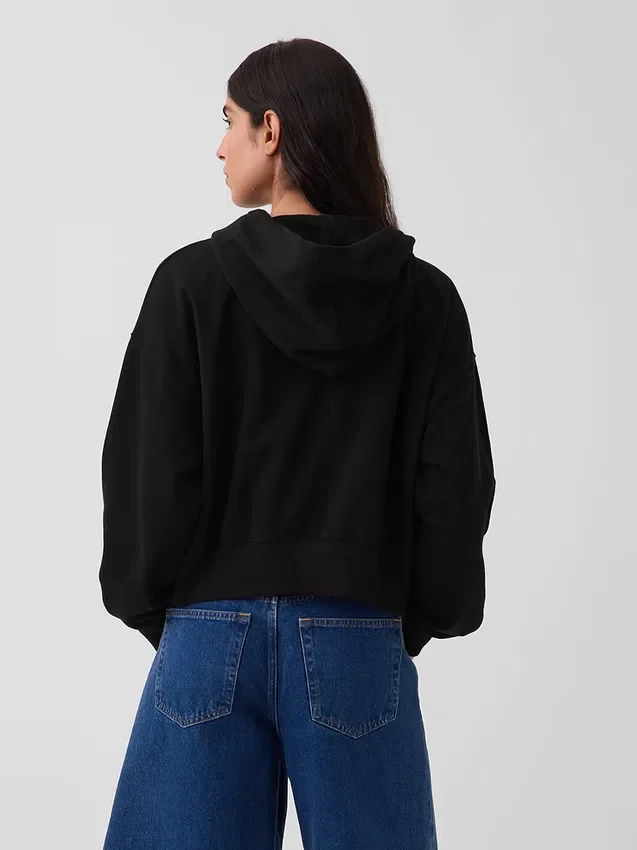 Sudadera con capucha, cremallera y corte oversize de felpa Vintagesoft