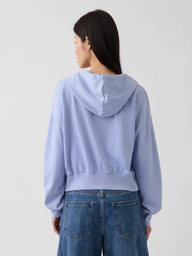 Sudadera con capucha, cremallera y corte oversize de felpa Vintagesoft