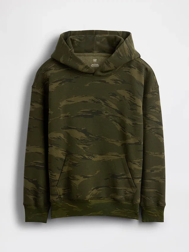 Sudadera con capucha de camuflaje holgada para niños