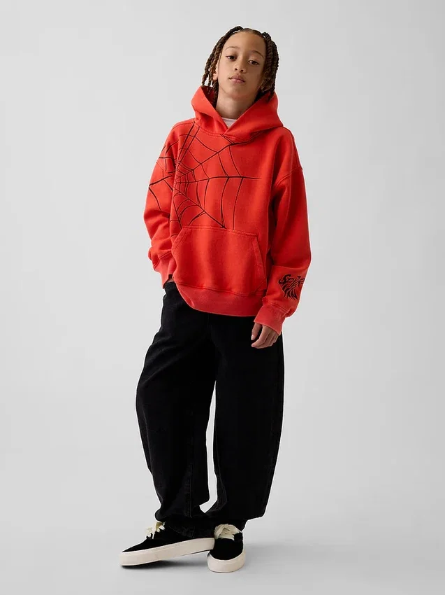 Sudadera con capucha holgada para niños Marvel Vintagesoft Spider-Man