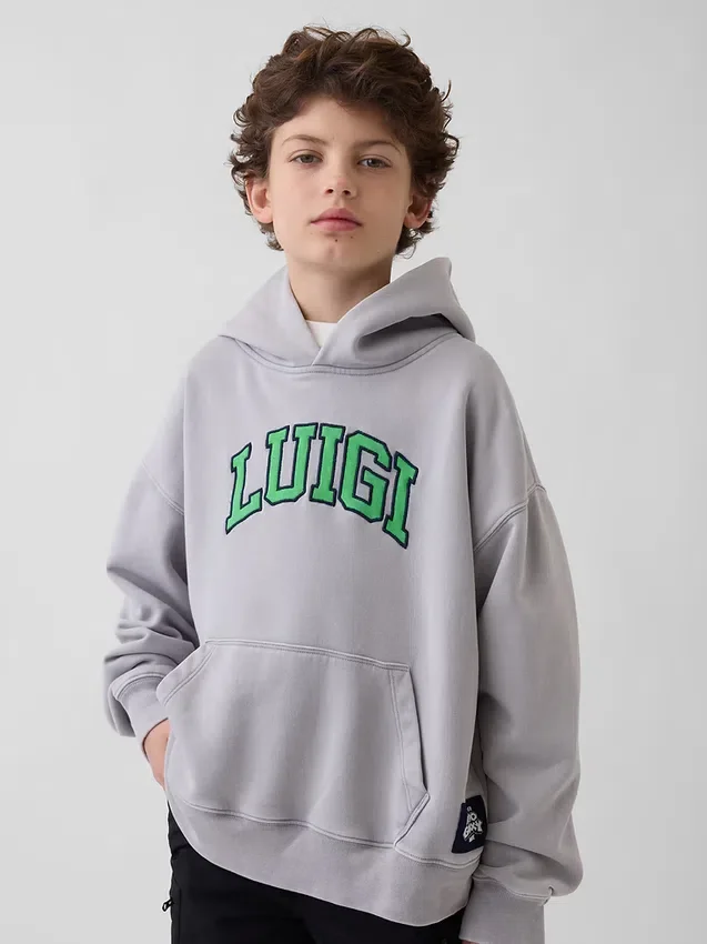 Sudadera con capucha holgada Super Mario Vintagesoft para niños