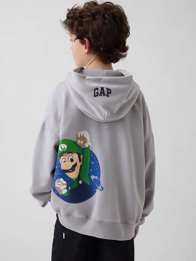Sudadera con capucha holgada Super Mario Vintagesoft para niños