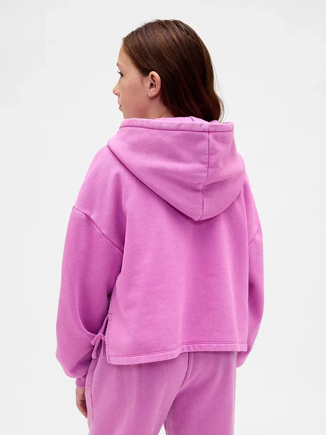Sudadera con capucha holgada y parches Vintagesoft para niños