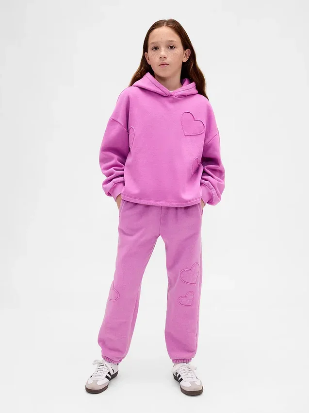Sudadera con capucha holgada y parches Vintagesoft para niños