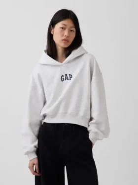 Sudadera con capucha oversize corta con logo Vintagesoft