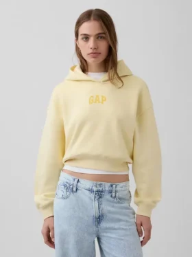 Sudadera con capucha oversize corta con logo Vintagesoft