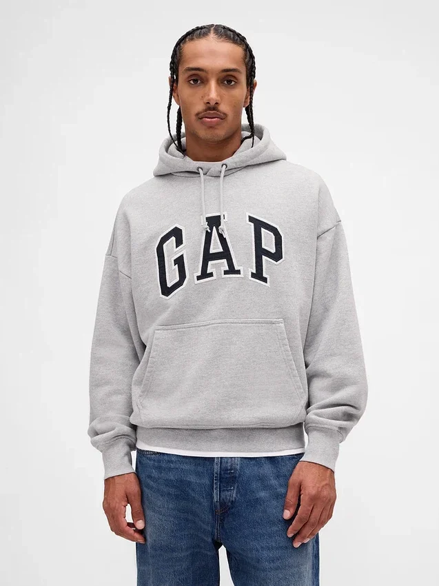Sudadera con capucha oversize para adultos de felpa francesa extra gruesa con logo