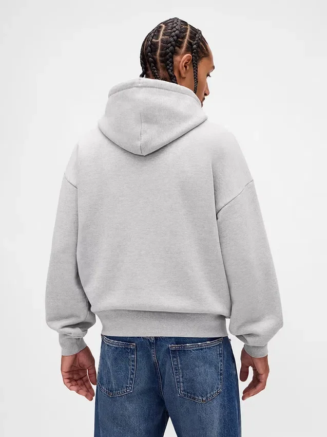 Sudadera con capucha oversize para adultos de felpa francesa extra gruesa con logo