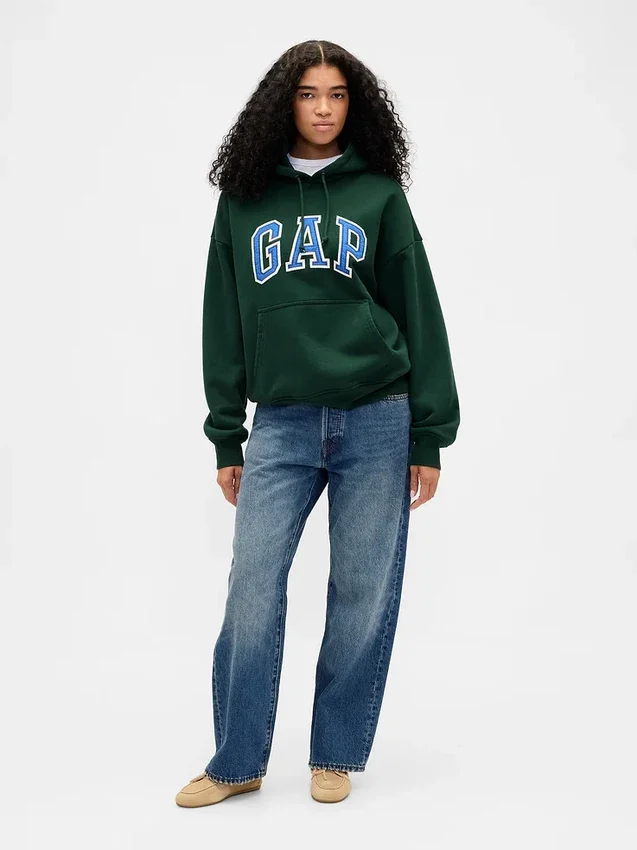 Sudadera con capucha oversize para adultos de felpa francesa extra gruesa con logo