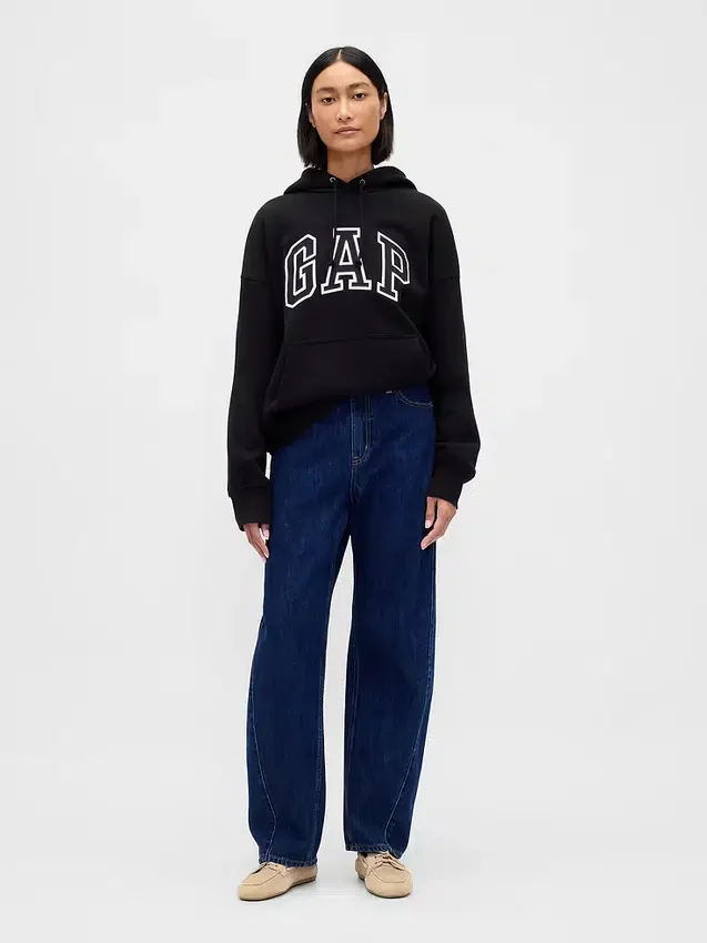 Sudadera con capucha oversize para adultos de felpa francesa extra gruesa con logo