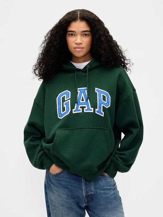 Sudadera con capucha oversize para adultos de felpa francesa extra gruesa con logo