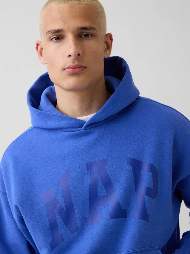 Sudadera con capucha para adultos Vintagesoft con logo Nap
