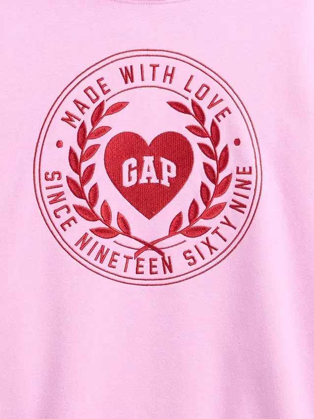 Sudadera con capucha para niños Vintagesoft con logo de corazón extragrande