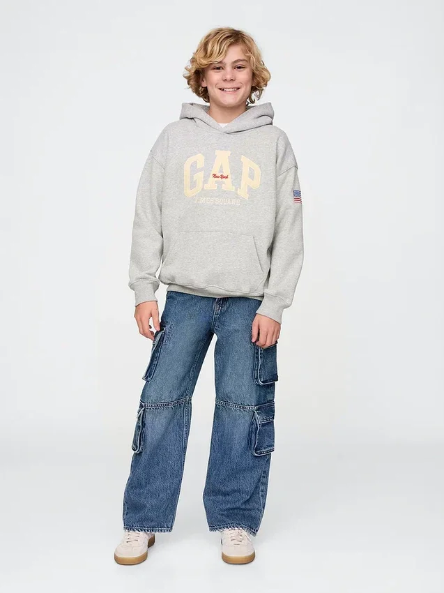 Sudadera con capucha Vintagesoft NYC Times Square para niños