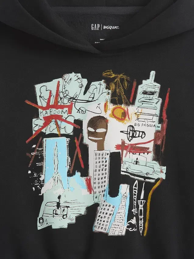 Sudadera con capucha Vintagesoft para niños pequeños con diseño de Jean-Michel Basquiat