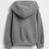 Sudadera con capucha y cremallera completa de punto waffle para bebés y niños