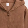 Sudadera con capucha y cremallera completa de punto waffle para bebés y niños
