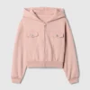 Sudadera con capucha y cremallera corta Vintagesoft para niños
