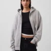 Sudadera con capucha y cremallera de felpa francesa extra gruesa para adultos