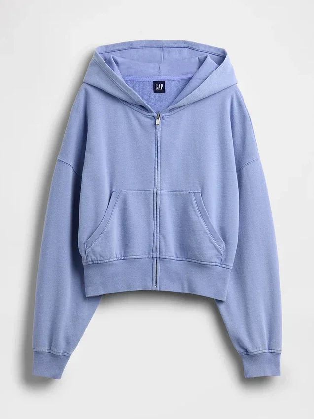 Sudadera con capucha y cremallera de felpa Vintagesoft