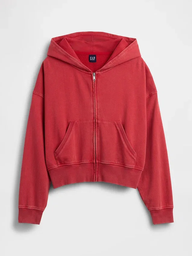 Sudadera con capucha y cremallera de felpa Vintagesoft