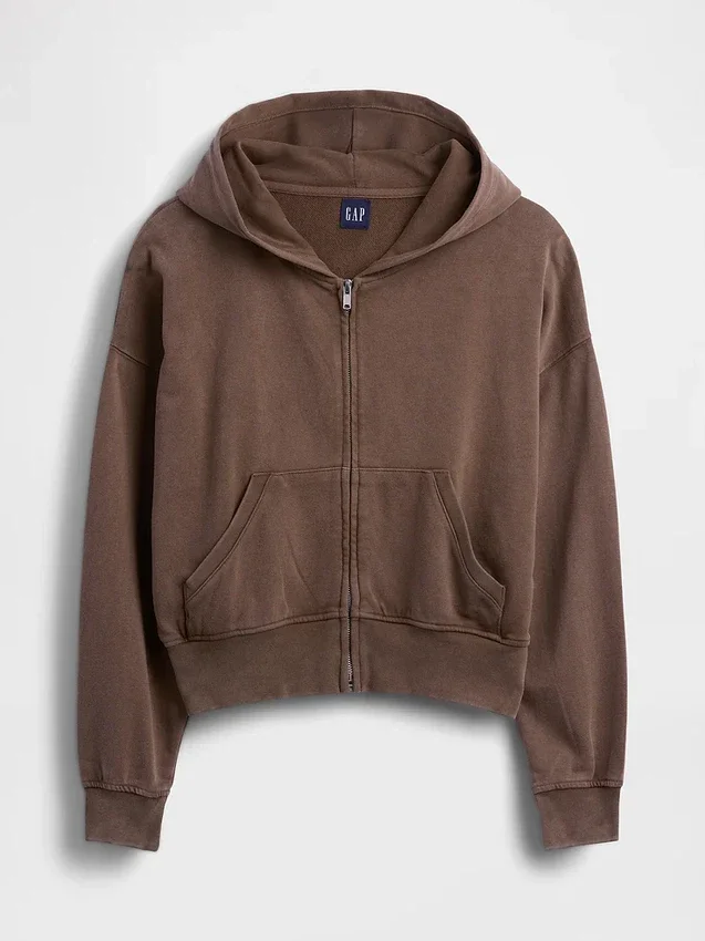 Sudadera con capucha y cremallera de felpa Vintagesoft