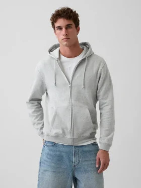 Sudadera con capucha y cremallera holgada Vintagesoft para adultos